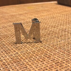 MCM Silver Tone Initial M Belt Buckle Letter M Designer Buckle